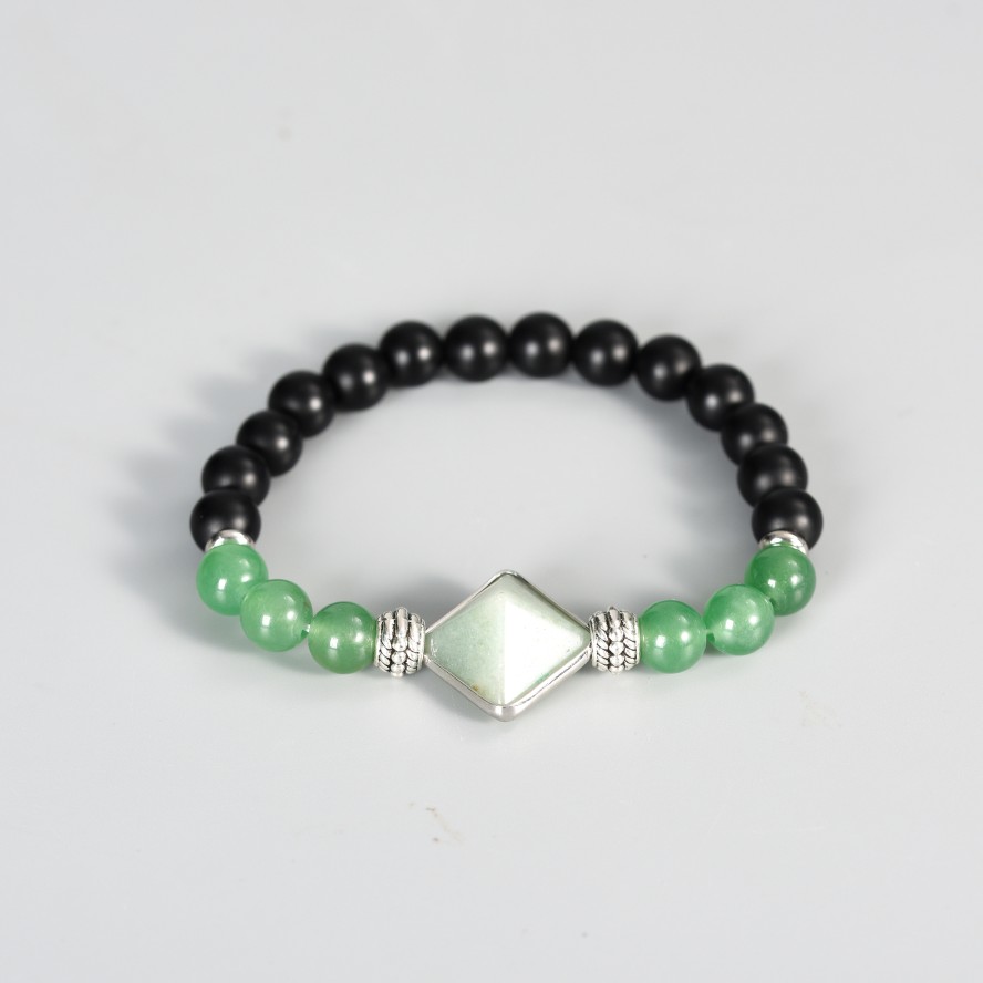 Pyramid Crystal Natural Stone Bracelet